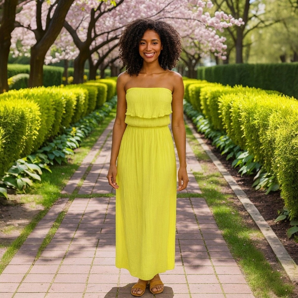 Michael Stars Strapless Maxi Dress Small Resort Vacation Beachy‎ Boho Resort - Picture 4 of 10